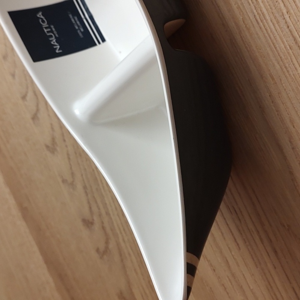 Nautica Canoe Navy Blue and White 3 Section Appetizer Bowl - Picture 5 of 13